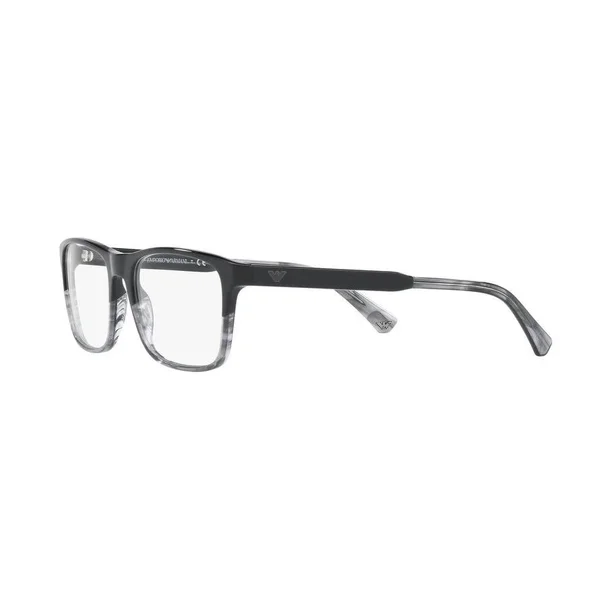 Emporio Armani EA3120 Eyeglasses 5566 Shiny Black & Striped Grey