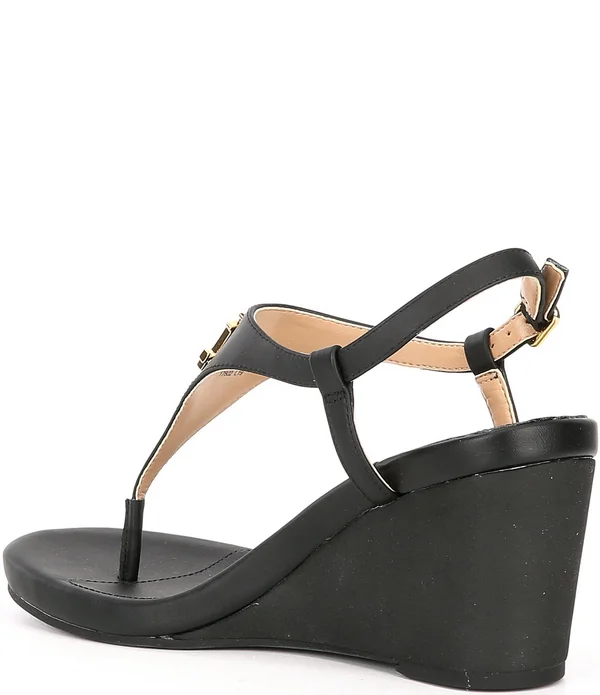 Lauren Ralph Lauren Jeannie Wedge Sandals - Black