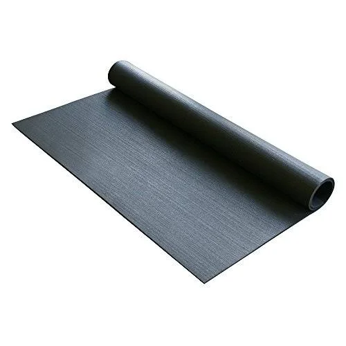 Rubber Cal Elliptical Mat Heavy-Duty Rubber Mat, Black, 3/16-Inch x 4ft x 6.5ft