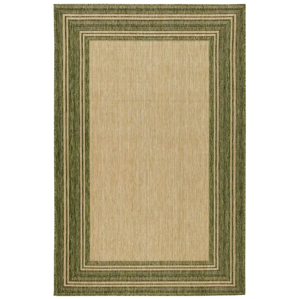 Liora Manne Carmel Multi Border Indoor/Outdoor Rug - Black 23x22 x 7&6x22 Runner