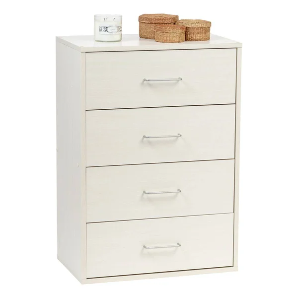 Iris 4 Drawer Wood Dresser, Off White, Collan Series