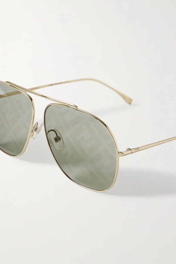 Fendi FF 0407/G/S PEF Gold Green Sunglasses