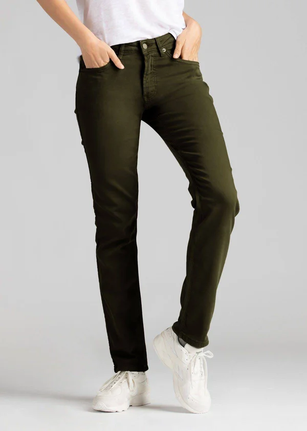 DUER Women's No Sweat Pant Slim Straight Green - Size 27, 30
