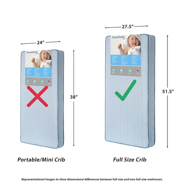 Dream on Me Breathable Little Baby 6 inch Full Size Firm Foam Crib and Toddler Bed Mattress