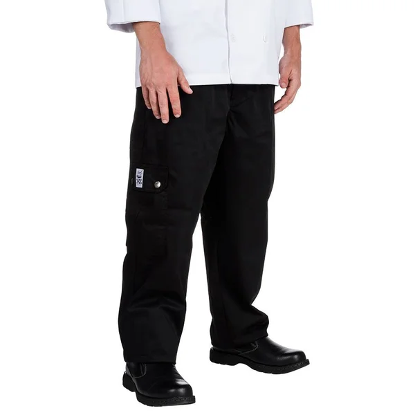 Chef Revival P024BK-4X Chef Pants, Cargo, Men, Black, 4X