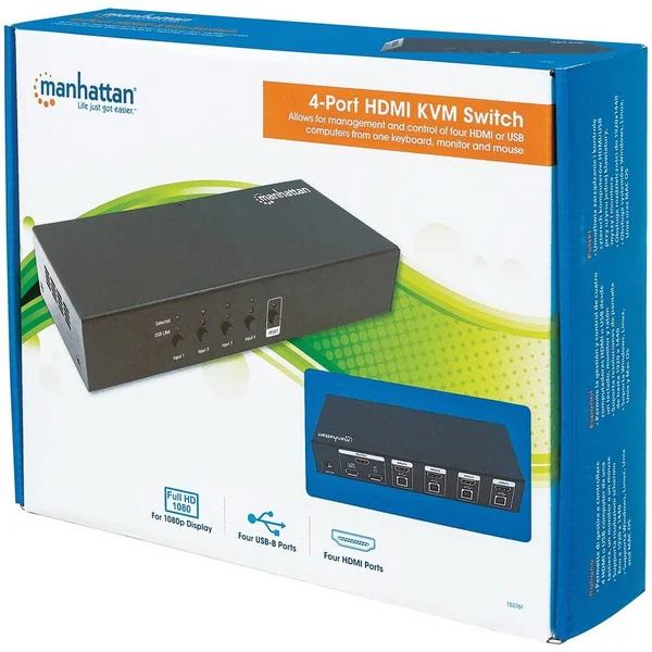 Manhattan 152761 4-Port HDMI KVM Switch