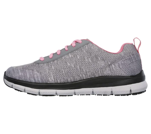 Skechers Work Comfort Flex SR - HC (Grey/Pink) Women's Shoes