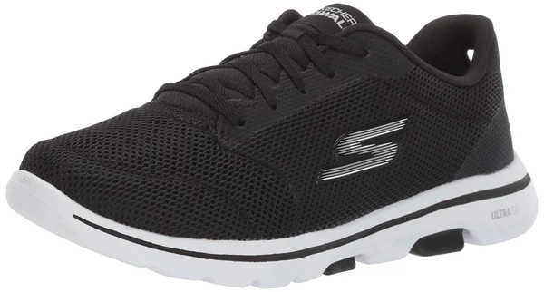 Skechers Women's GOwalk 5 Lucky Sneaker - Black/White