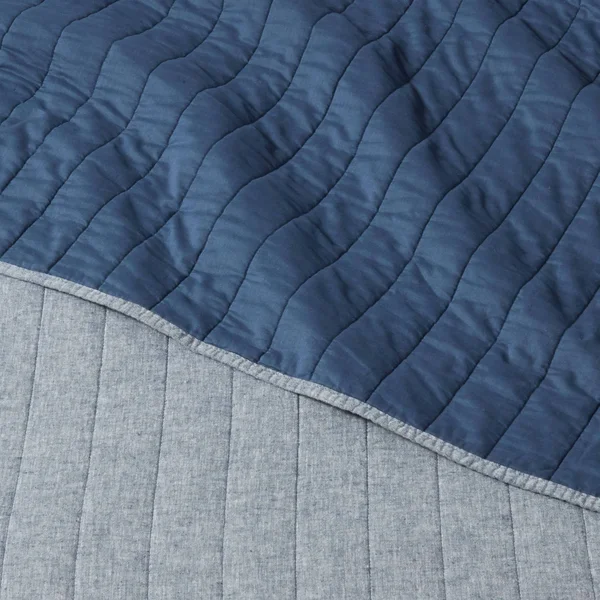 Blue Chambray Linen Blend Quilt (King) - Threshold