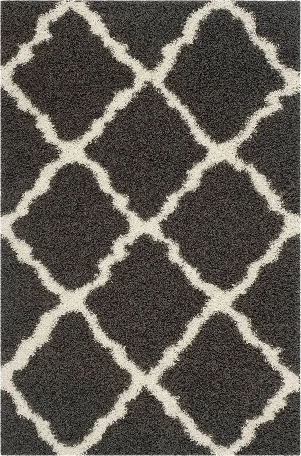 Safavieh Dallas Shag SGD257A Dark Grey/Ivory 8& x 10& Area Rug