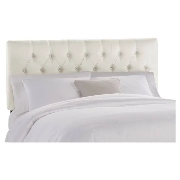 Button Tufted Upholstered Panel Headboard Skyline Furniture Size: Queen, Upholstery: Shantung Pearl