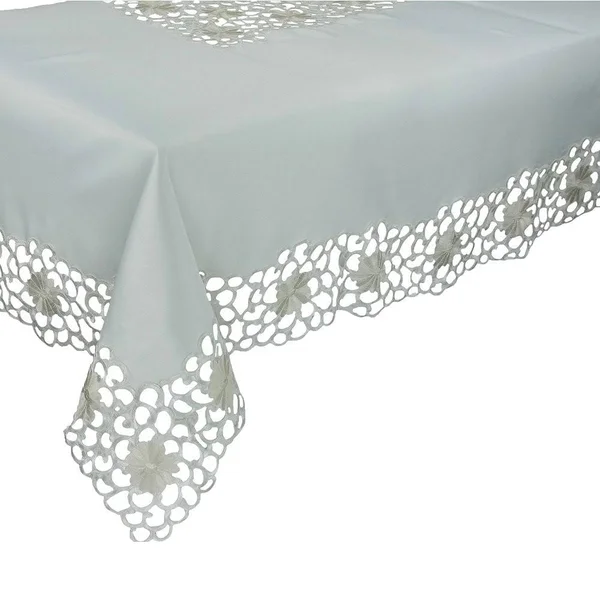 Xia Home Fashions XD1018370 Daisy Splendor Spring Tablecloth Ivory