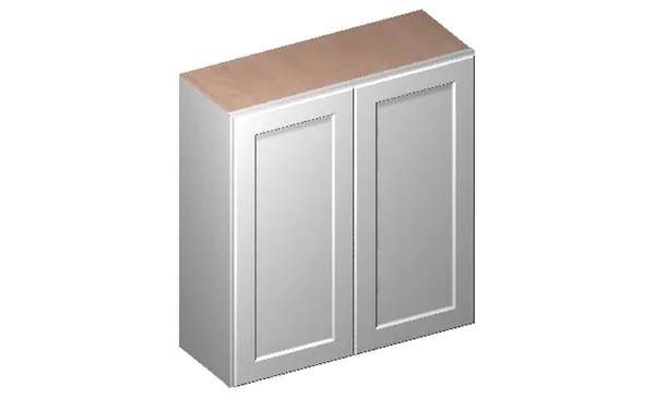 Wilora Hawthorne Shaker White 33x22 x 36x22 x 12x22 2 Doors, 2 Shelves Wall Cabinet, High-Density Fiberboard (HDF) SW-W3336