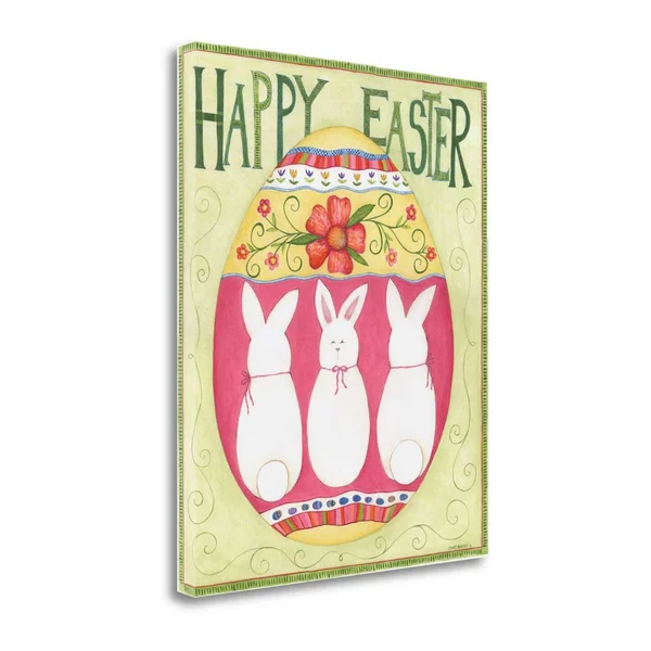 Tangletown Fine Art Easter Happy II by Cindy Shamp, Fine Art Giclee Print on Wrap Canvas, 21x26x22