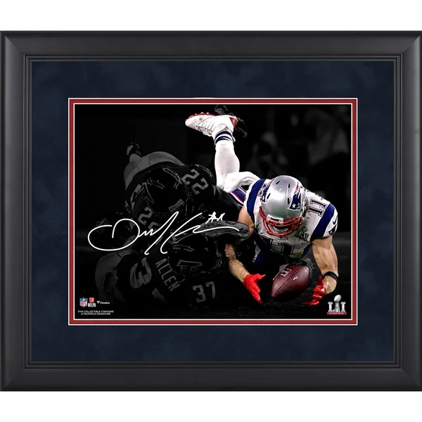 Fanatics Authentic Julian Edelman New England Patriots Framed 11x22 x 14x22 Super Bowl Li Champions Spotlight Photograph - Facsi