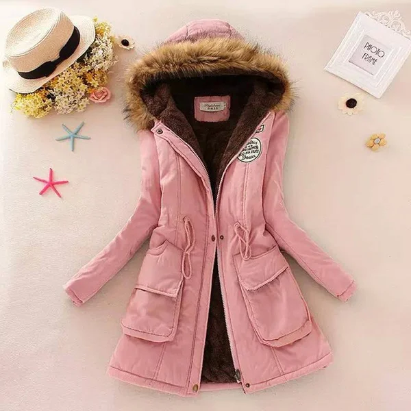 2018 Women Winter Thicken Warm Coat Female Autumn Hooded Cotton Fur Plus Size Basic Jacket Outerwear Slim Long Ladies Chaqueta W