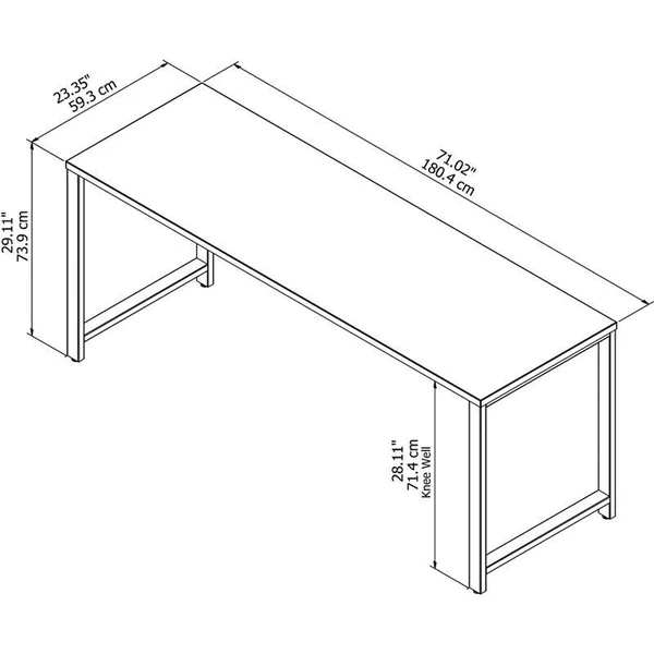 Bush Business Furniture 400 Series 72w x 24d Table Desk - Mocha Cherry (400S148MR)