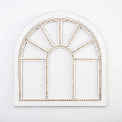 Cream Holloway Beaded Arch Wall Plaque : Wood
