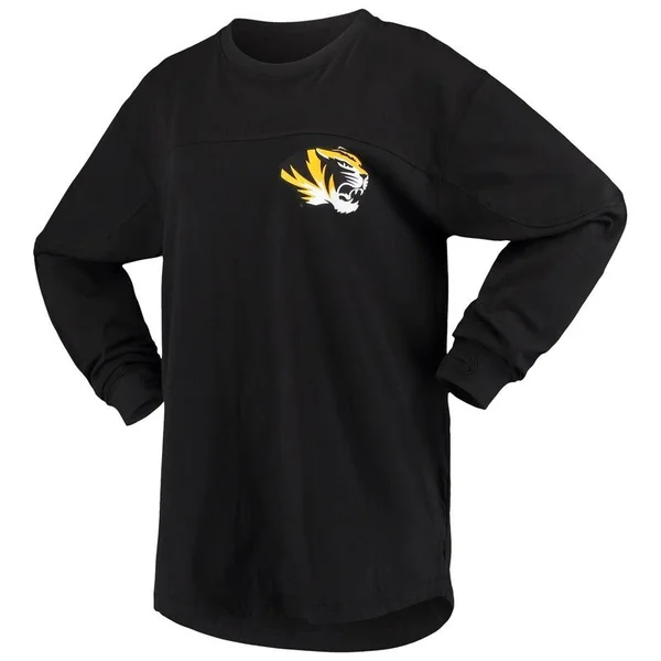 Missouri Tigers Pressbox Women's The Big Shirt Oversized Long Sleeve T-Shirt - Black - Size: Large