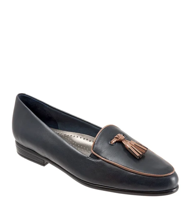 Trotters Leana - Women's Loafer Navy Tan - 7.5 Medium