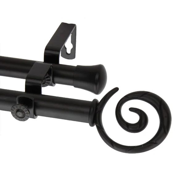 Rod Desyne Spiral Double Curtain Rod - Black