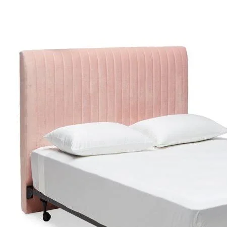 Modrn Glam Marni Channel Tufted Headboard Rose Tan - Size: King