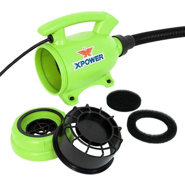 XPOWER B-55 Portable Home Pet Grooming Force Hair Dryer and Vacuum (Green)