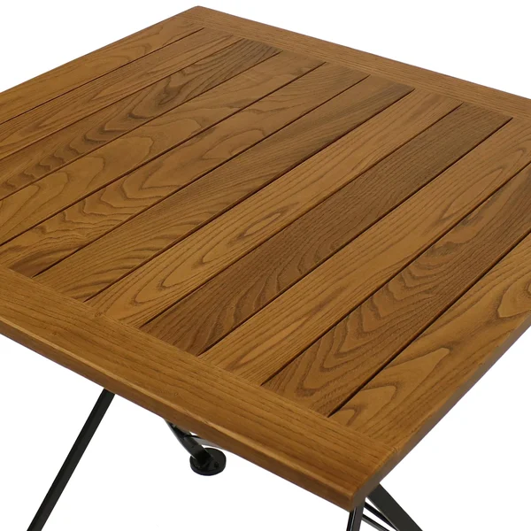 Sunnydaze Essential European Chestnut Wood 3-Piece Folding Bistro Chair and Table Set