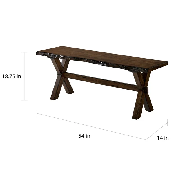 Carbon Loft Maddock Rustic 54-Inch Live Edge Dining Bench - Walnut