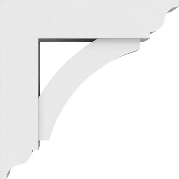 5 inchw x 14 inchd x 14 inchh Standard Thorton Architectural Grade PVC Bracket with Traditional Ends