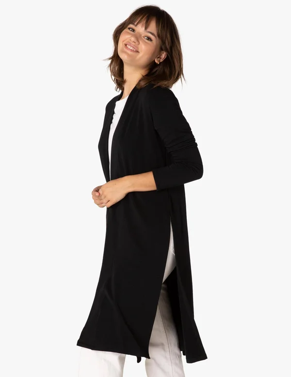 Beyond Yoga High Slits Long Duster Black - S