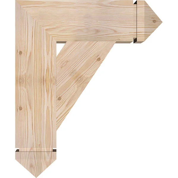 5 1/2x22W x 20x22D x 24x22H Traditional Arts & Crafts Smooth BRACKET, Douglas Fir