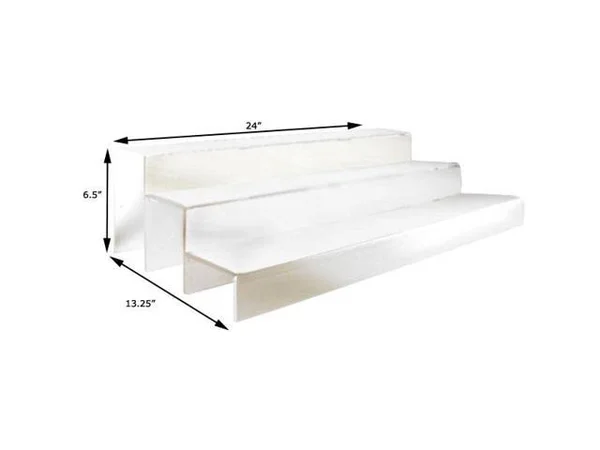 24-inch 3 Tier Liquor Bottle Shelf - Translucent
