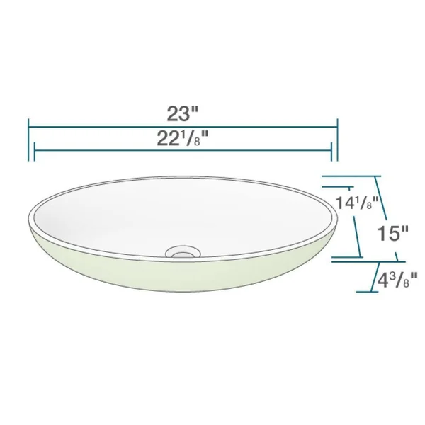 Rene R11-5001-SGE-R9-7003 Stone Composite Oval Vessel Sink with Faucet - Sage - Brushed Nickel