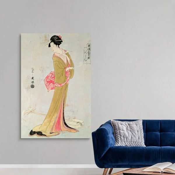 Portrait of A Japanese Woman by Yeishi - Canvas Wall Art, 40x60, Great Big Canvas
