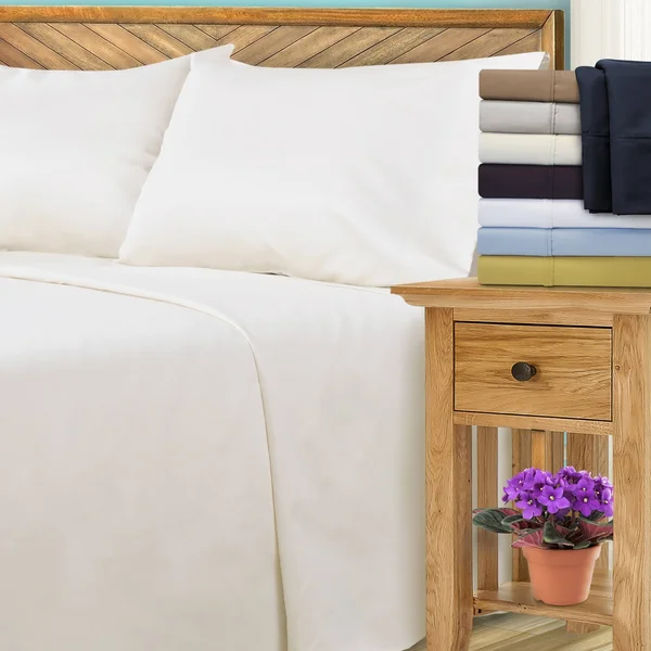 Superior 1000 Thread Count Cotton Blend Solid Sheet Set - Split King - White
