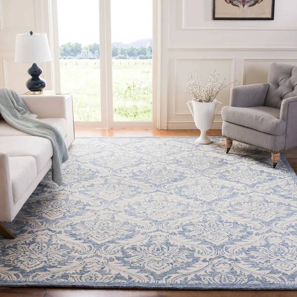 Safavieh Micro-Loop 513 Area Rug, Silver, 9& x 12& Rectangle