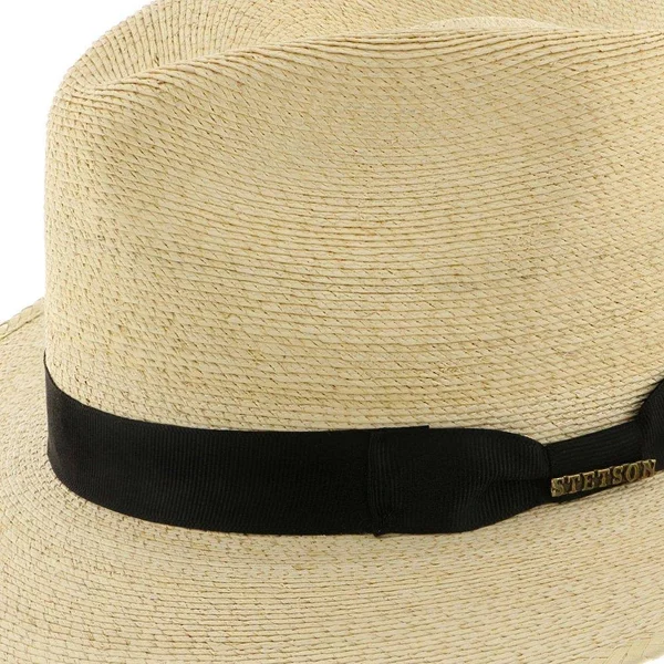 Stetson Rushmore - Palm Fedora Hat Natural - Large Straw
