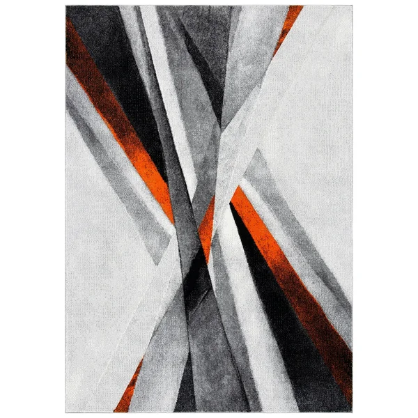 Safavieh Hollywood Rug Collection HLW710P - Grey, Orange - 2&-7x22 x 5&