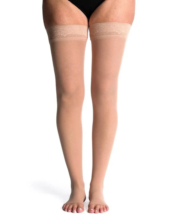 Sigvaris 781no Womens Eversheer Open Toe Thigh High Socks-15-20 mmHg