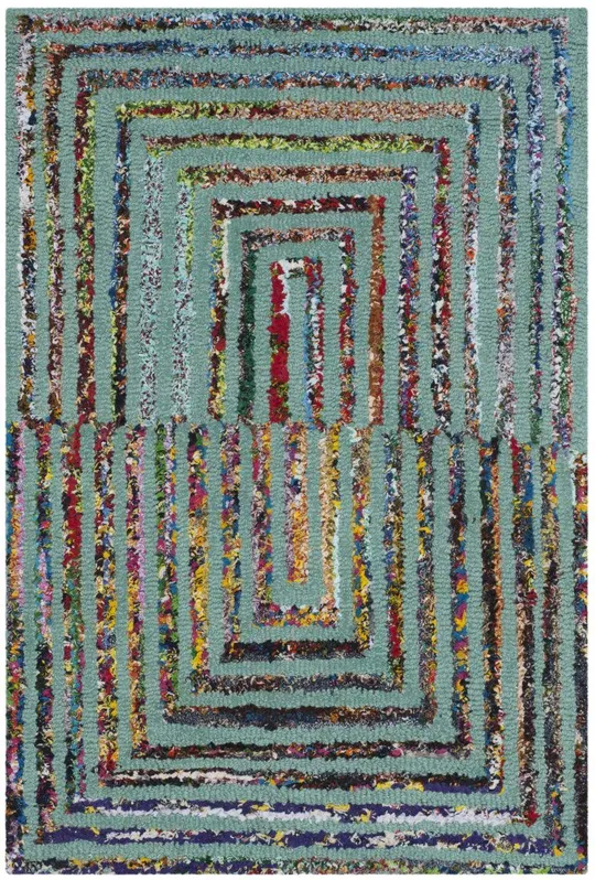 Safavieh Nantucket NAN603A Teal Rug 6&x 9& Rectangle