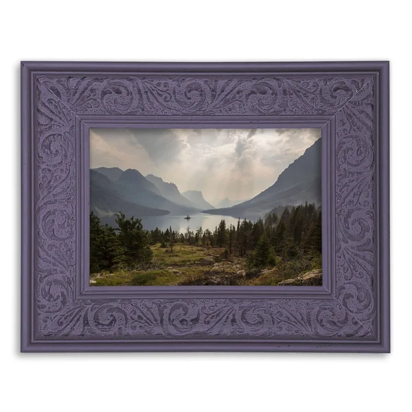 Modern Baroque Embossed Frame in Dusty Lilac, 12x22 x 16x22