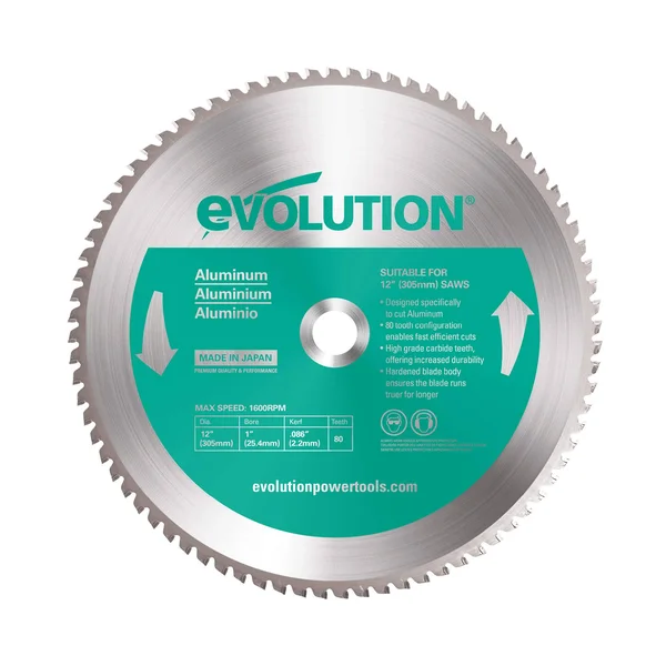 Evolution 12BLADEAL 12 in. 80-Teeth Aluminum Cutting Saw Blade