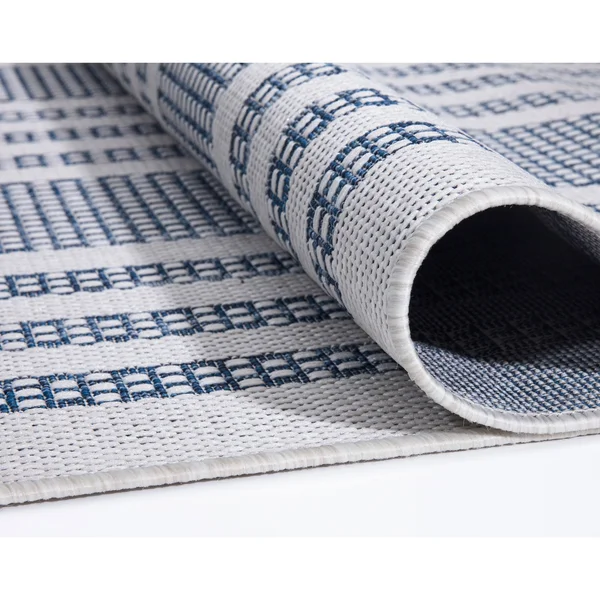 Miami Easy Care Washable Indoor Outdoor Vertical Stripe Area Rug by Modarte - Pink - 6&7x22x9&6x22