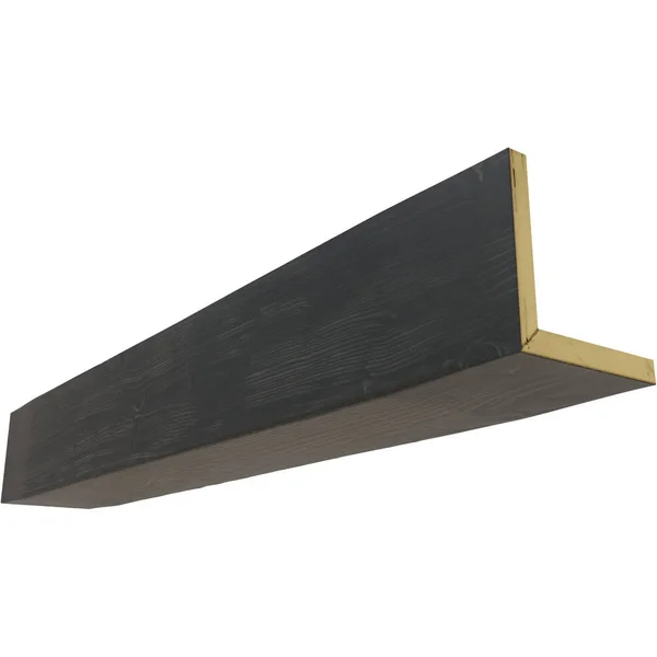 Ekena Millwork BMSD2C0040X040X168ES 4x22W x 4x22H x 14&L 2-Sided (L-beam) Sandblasted Endurathane Faux Wood Ceiling Beam, Aged A