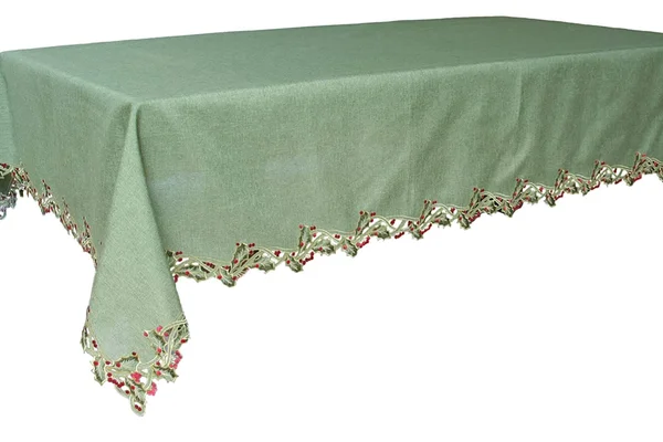 Xia Home Fashions Holiday Holly Embroidered Cutwork Tablecloth - Green
