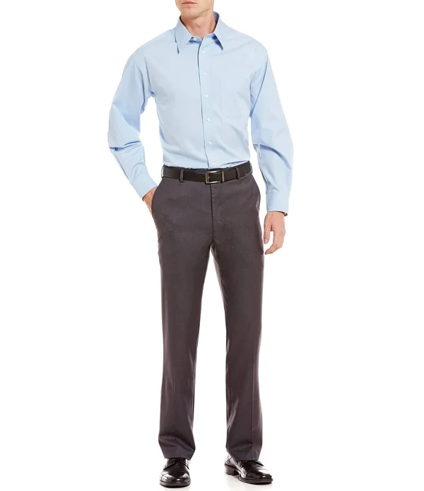 Roundtree Yorke TravelSmart Luxury Gabardine Ultimate Comfort Classic Fit Flat Front Non-Iron Dress Pants - 30 30