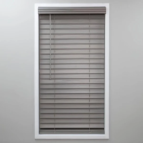 Perfect Lift Window Treatment Cut-to-Width Driftwood Gray Cordless Room Darkening 2 in. PVC Faux Wood Blind 51.75 in. W x 64 in.