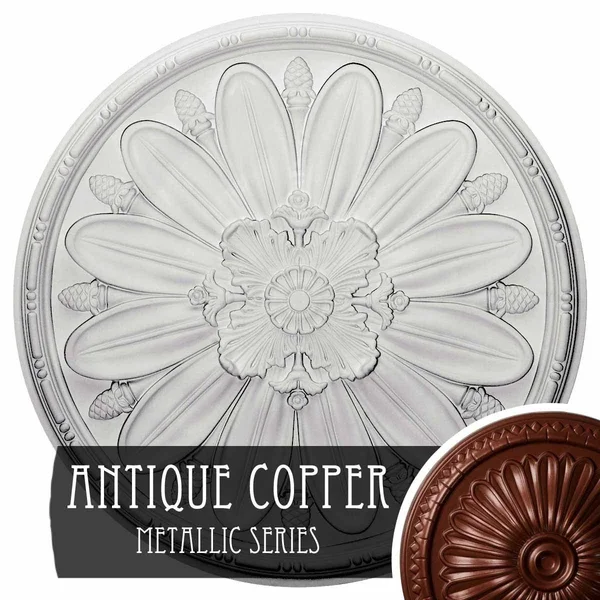 29 7/8x22OD x 1 3/8x22P Fairfax Ceiling Medallion - Hand-Painted Walnut