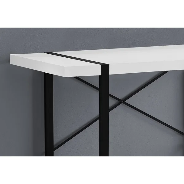 Monarch Specialties White Black Metal 48 inch Computer Desk